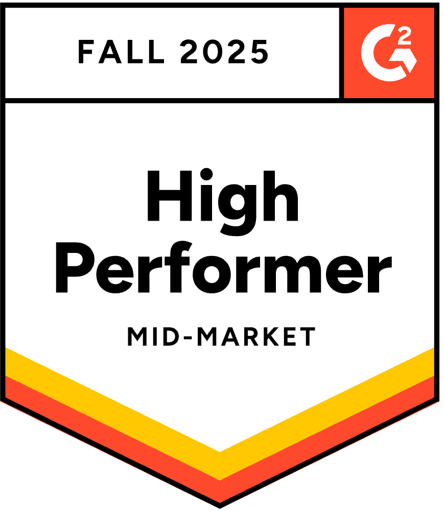 High Performer Mid-Market G2 Award Badge