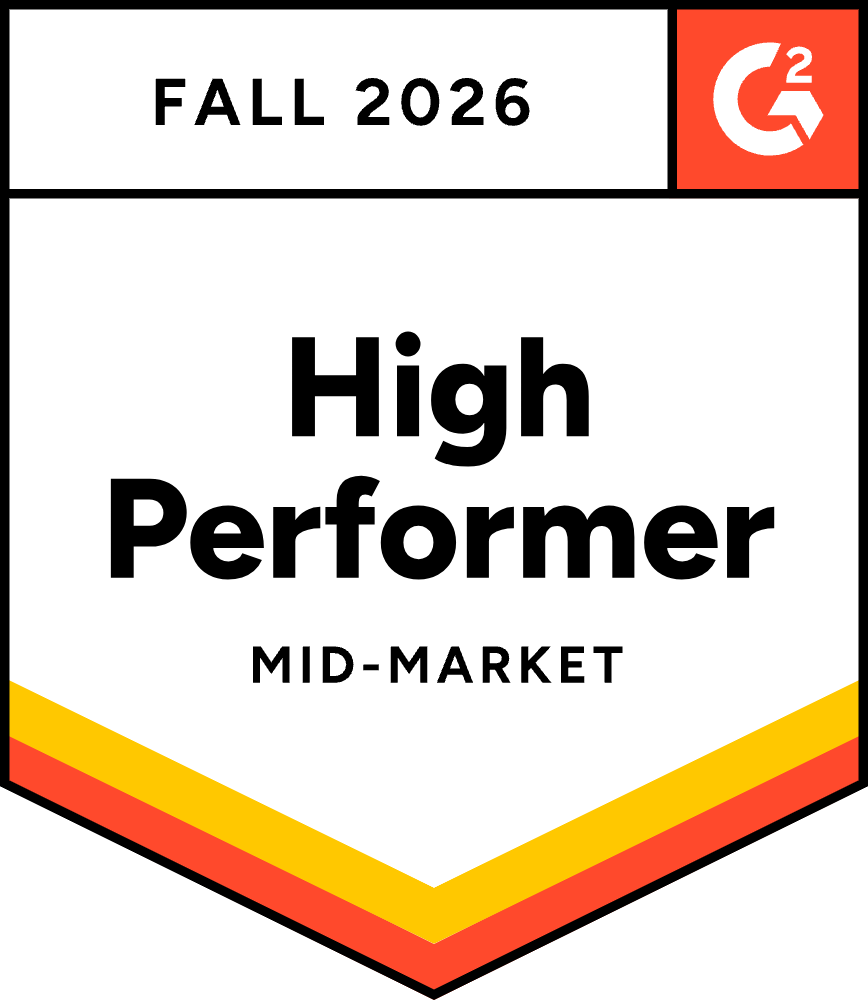 High Performer Mid-Market G2 Award Badge