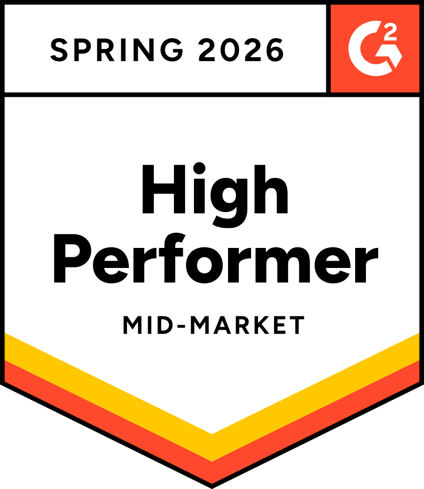 High Performer Mid-Market G2 Award Badge